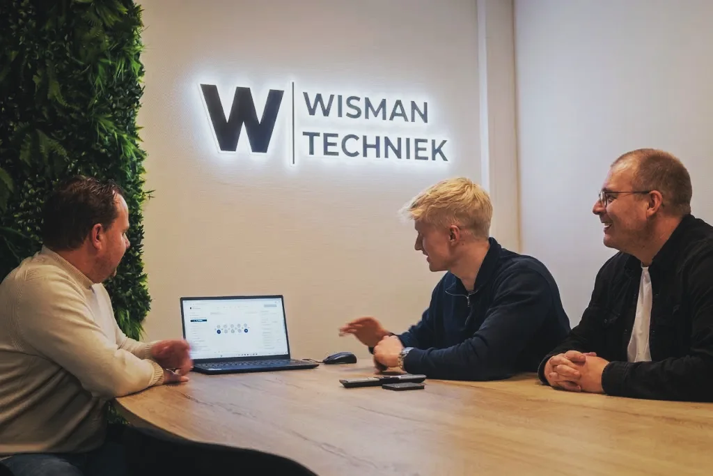 overleg aan tafel bij Wisman in Ruurlo