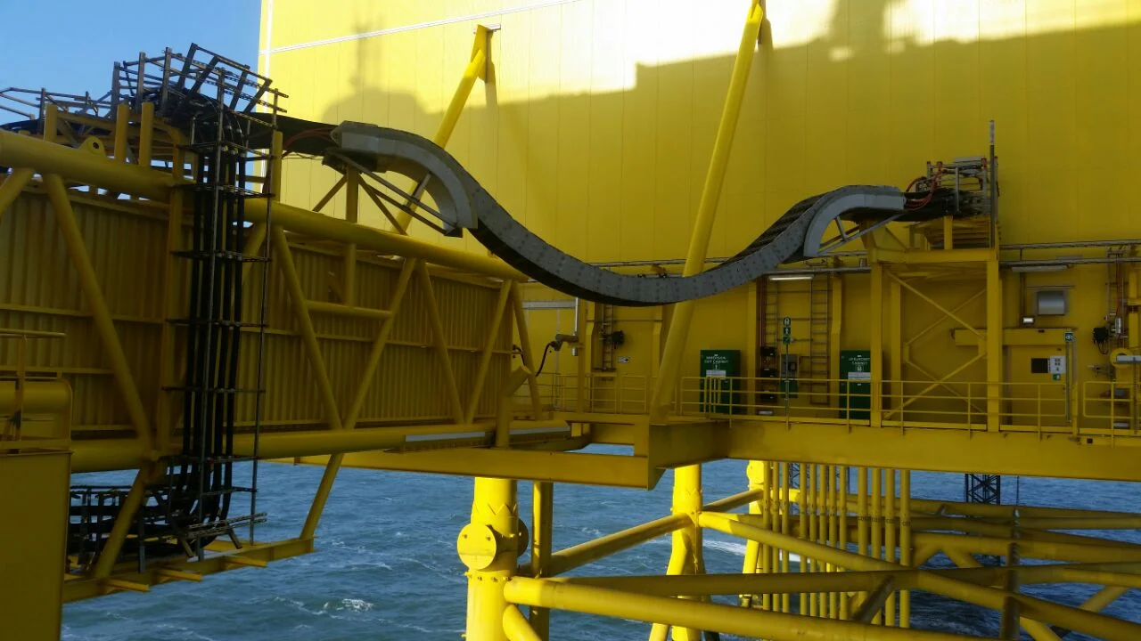 Stahl-Energiekette auf der Offshore-Plattform HelWin Beta