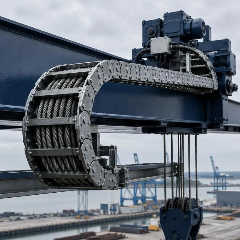 made-to-measure steel cable carrier for a gantry crane