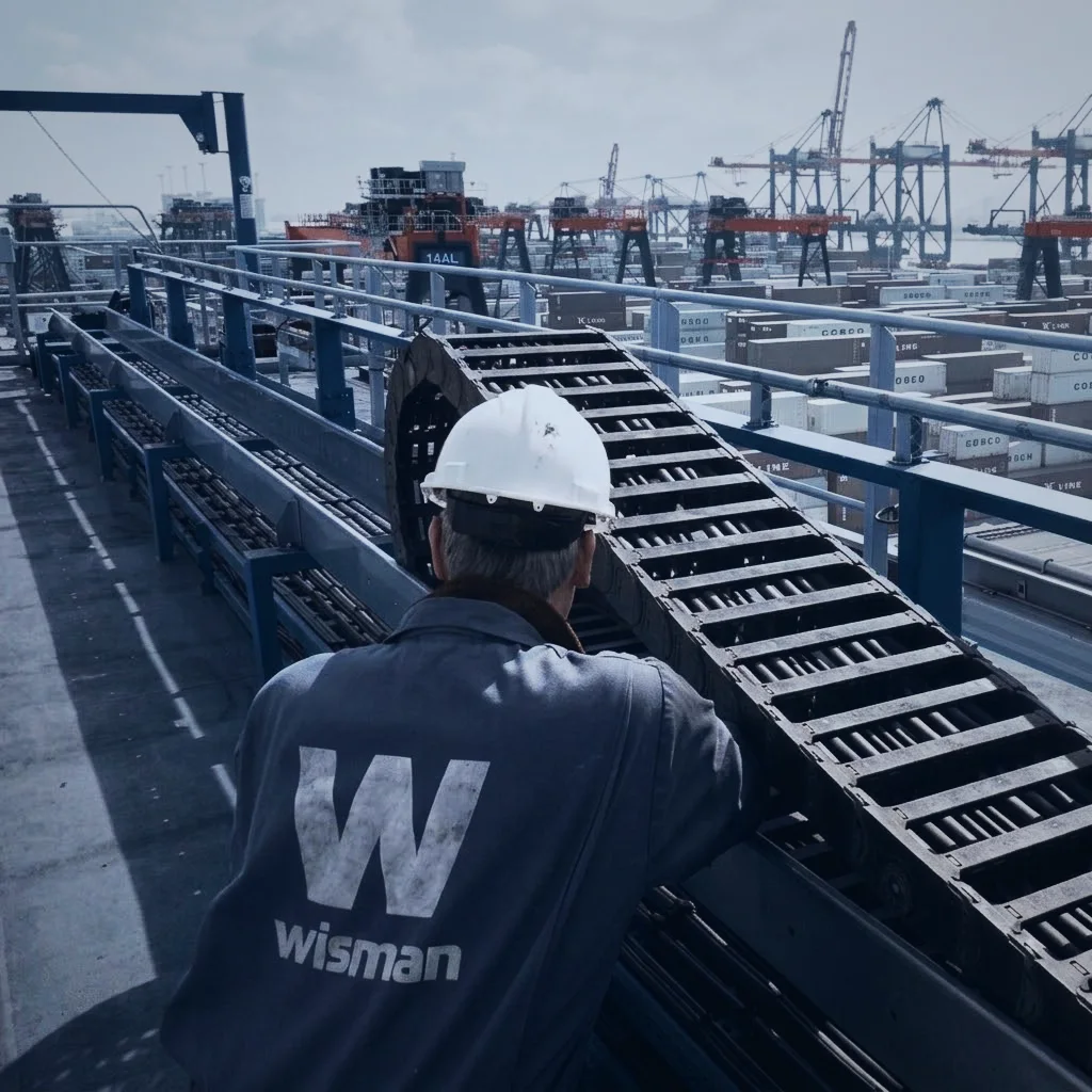 Inspektion einer Energiekette vor Ort
